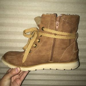 Mad Love Suede Booties w/ fuzzy interior